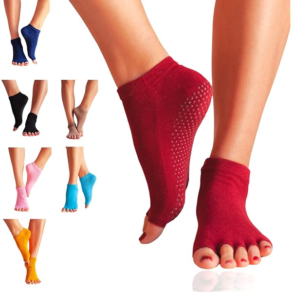 Gaorui Calzini Antiscivolo Donna Yoga E Pilates - Cotone, Taglia Unica (EU 35-39)