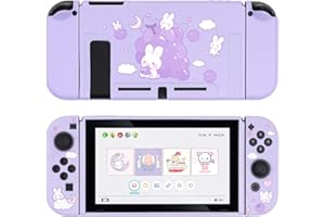 GeekShare Funda Protectora para Nintendo Switch- Patrón de Conejitos y Uvas, Carcasa Delgada de TPU Suave Compatible Con Consola y Joy-Con de Switch