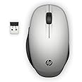 HP 6CR72AA - PC Dual Mode Mouse 300 Wireless and Bluetooth, 2 Preprogrammed Buttons, Advanced Encryption Standard Technology, 2.4GHz Wireless USB Receiver Included, Silver