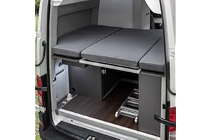 ‎BLACK FOREST FOX Black Forest Fox Motorhome Camper Protective Cover Folding Bed for VW T5 T6 T6.1 Beach Ocean Grand California 600 680 GC 600 Grani (Grey Grand California 600 for 3-Piece Rear Bed)