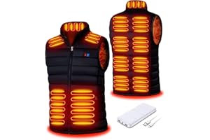 Seenew Beheizbare Weste, beheizbare weste herren mit 15000mAh akku, heizweste mit 13 Heizzone, 3 Einstellbar Temperatur, Wärmeweste Winter Regenjacke Kleidung mit Akku