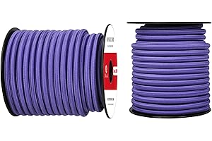 Abma Cord Corda Elastica 8mm 20M Corda di Gomma Cavo Elastico Marino per Teloni, Tende e Bagagli - Viola