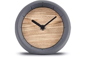 ‎CANDER BERLIN Cander Berlin MNU 6712 Tischuhr lautlos Beton Holz Betonuhr Standuhr 12 cm Kugel geräuschlos