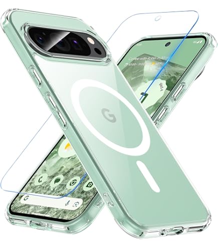 Jusy Hülle Für Google Pixel 9 / 9 Pro – Mit Magnetischem 360°-Ringständer, Hochglanz-Finish, Stoßfest
