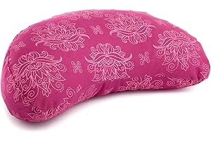 ‎BODHI Bodhi Meditationskissen Yogi Mond | Maharaja Collection | Halbmond Yogakissen mit Buchweizenfüllung | Bedruckter Bezug aus 100% Baumwolle | Kissen für Yoga & Meditation