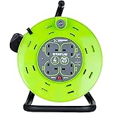 Status S25M13ACR2 13 A 4 Socket Cable Reel with Thermal Out,Green,25 metres