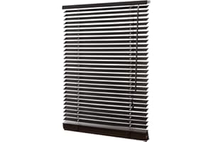 VENTANARA Żaluzja drewniana ciemnobrązowa 35 mm akcesoria montażowe w zestawie wiele rozmiarów (70 x 130 cm (szerokość x wysokość)