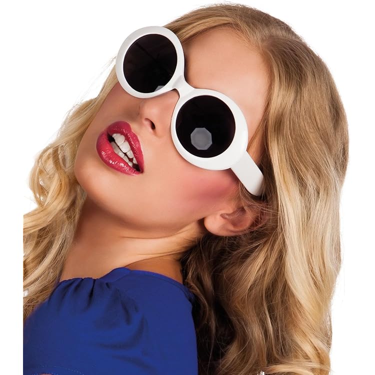 Lunettes Hippie John Lennon Rondes Jaunes - Accessoire Déguisement Années 70, Carnaval, Style Rétro