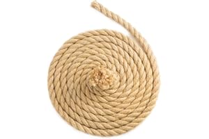 Floordirekt Cuerda de yute para escalada, 5 m y 6 mm de grosor, cuerda de yute 100% natural, extrafuerte, cuerda de yute, cuerda para deporte, decoración de jardín, manualidades, árbol rascador