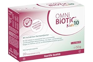 ‎OMNI BIOTIC OMNi BiOTiC 10 Kids | 20 Portionen (50 g) | 10 Bakterienstämme | 10 Mrd. Keime pro Tagesdosis | Pulver | Mit Inulin | Vegan | Glutenfrei | Lactosefrei | Zur täglichen Anwendung