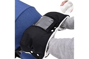 ‎YEELAN Kinderwagen Handwärmer, Yeelan Handmuff für Kinderwagen mit Verdickung Fleece Wasserdicht Kinderwagen Muff Handwärmer, Universal Handschuhe Kinderwagen für Winter