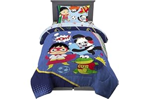Franco Ryan's World - Juego de edredón y sábanas de Microfibra súper Suave, 4 Piezas, tamaño Individual, para niños
