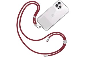 TBOC Bärbart nyckelband halsband [vinrött] - rem för upphängning av halsbandet för mobiltelefonväska - tillbehör för axelrem