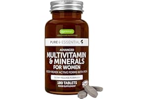 IGENNUS HEALTHCARE NUTRITION Multivitaminico e Minerali per Donne con Ferro, Vitamina D3 1000iu, Metilfolato e Zinco, 180 compresse vegane, da Igennus