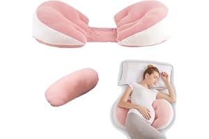 SMGBWAY Schwangerschaftskissen zum Schlafen, Mutterschaftskissen für Schwangere Frauen, Weiches Schwangerschaftskörperkissen mit Abnehmbarer und Einstellbarer Kissenabdeckung für Körper, Bauch, Rücken (04)