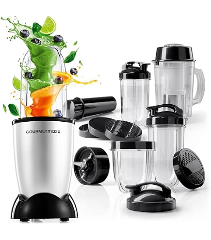 Camry Mixeur Blender 1,2 L - Blender Mixeur Puissant 1300W - Blender Smoothie avec 3 Bouteilles Tritan - Mixer Multifonction avec Moulin, Presse- Agrumes et Fonction Glace Pilée - Sans BPA