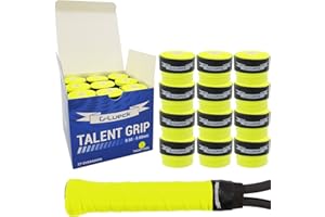G-Lueck Lot de 27 bandes de préhension de tennis Overgrips Talent Grip | 0,50 à 0,60 mm d'épaisseur | Pour raquettes de badminton de squash et golf avec bande de fermeture autocollante | très adhérente
