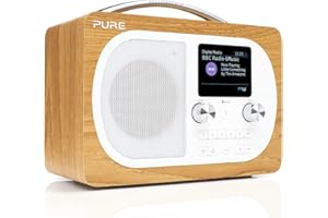 Pure Evoke H4 Digitalradio (DAB+, DAB, UKW, Bluetooth, Sleep-Timer, Weckfunktion, Schlummerfunktion, Countdown-Timer, 50 h Akkulaufzeit, 40 Senderspeicherplätze, AUX), Eiche