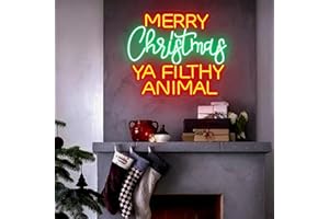 XUSDAMYJ Merry Christmas Ya Filthy Animal Neon Sign, Christmas Led Light Sign, Custom Neon Sign, Christmas Decor, Room Party Decor, Neon Bar Sign