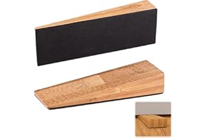 DGUSO Ferma Porte, 2 Pezzi di Ferma Porta da Pavimento in Legno, Fermaporta da Pavimento per tutti i Tipi di Porte e Superfici, per una Presa Sicura, Base Antiscivolo, Facile Installazione