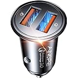 AINOPE USB Zigarettenanzünder Adapter, [Dual QC3.0 Port] 36W/6A Ladegerät für Auto Mini Metal Legierung KFZ USB Ladegerät Sch