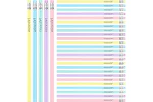 Tenare 30 Stück Glücksstift Bleistifte mit Radiergummi du Schaffst Das Holzbleistifte Set HB Bleistift Mehrfarbig Graphitstifte Set zum Zeichnen Schreiben Schreibwaren für Erwachsene Lehrer Kollegen