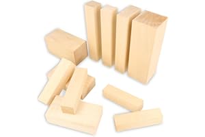 KMBRGH Basswood Carving Blocks 11Pcs, Linden Wood Whittling Kit for Beginners and Professionals, Lime Wood Carving Set, Wooden Planks for DIY, Hobby Wood Carving Kit.