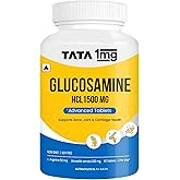 1MG TATA Glucosamine HCL 1500Mg Tablets With Collagen, Boswellia, Rosehip & Arginine - 60 Tablets | For Joint Support & Knee 
