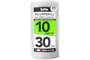 IPEA Pluriball för förpackning och leverans – 10 meter x 30 cm rulle – Tillverkad i Italien – Luftbubblor för skydd, fyllning