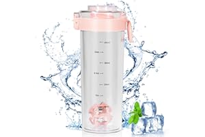 OUOUMUF Premium Protein Shaker,shaker für proteinshakes- für super cremige Fitness Eiweiß Shakes,shaker proteinshaker 500ml - Langlebiger, Auslaufsicherer, Geruchsneutraler Shake Becher BPA-frei(Rosa)