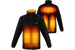 TOUVE Beheizte Jacke, Prämie Beheizbare Jacke 5 Zonen Heizung 3 Einstellbar Temperatur Polarfleece-Heizjacke Beheizbare Weste Heated Jack für Damen Herren (Enthält keine Powerbank