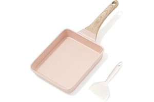 RIOVARM Poêle à Omelette Tamagoyaki Antiadhésive, Induction Avec Revêtement en Granit, Sans PFOA, Pour Œufs, Crêpes, Petit Déjeuner et Camping