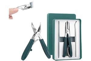 YIPUVR Eagle Beak - Cortaúñas inclinado de mandíbula ancha, 3 juegos de cortaúñas de pico de águila para uñas gruesas y encarnadas, diseño ergonómico antisalpicaduras con almacenamiento, ideal para personas