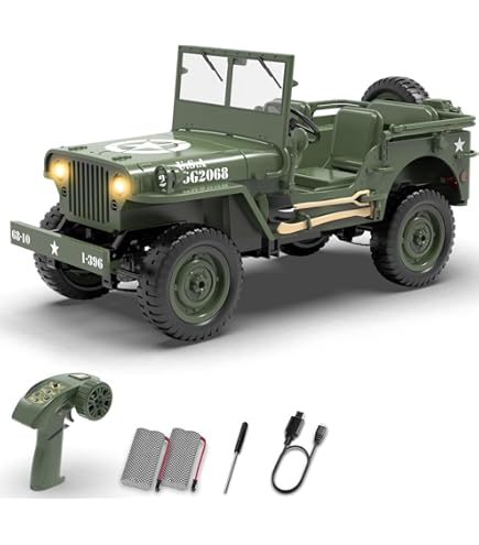 JOYJAY 1/10 Willys MB Jeep RC Car 4WD Off Road Vehicle RTR
