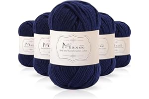 ‎MAXEE Maxee 250g（50g*5）Handstrickgarn Multicolor, Acryl Garn zum Stricken, Weicher Wolle zum Häkeln und Kunsthandwerk, Hand Knitting Garn zum Häkeln, Schals für Strickanfänger, Erfahrene Stricker