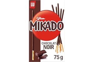 Mikado LU, Palitos de Galleta Crujientes, Cubiertos con Chocolate Negro, 75 g