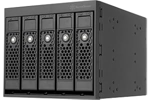 ‎SILVERSTONE Silverstone SST-FS305B-E - DREI-5,25-Zoll-Geräte-Einschub-auf-fünf-3,5-Zoll-SAS-12G/SATA-6-Gbit/s-Hot-Swapping-Adapterkäfig, SST-FS305B-E (Schwarz+Schwarz)