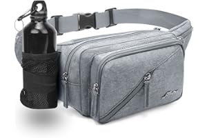 REETEE Torba na brzuch, torba na pasek dla kobiet i mężczyzn, odporna na działanie wody, torba biodrowa z uchwytem na butelki, wielofunkcyjny pasek, regulowany pasek, torba na brzuch, na wędrówki, spacery z