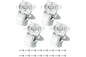 LJHOME 38mm Castor Wheels,4 Pcs Nylon Heavy Duty Moving Caster Wheels, Swivel Wheel with Double Ball Bearings Swivel Head ，1.5" Heavy Duty Rollers to Move Heavy Objects - Max 80 Kg per Set