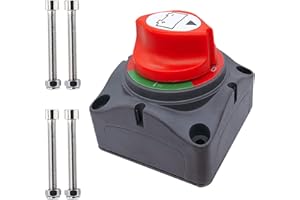 Ampper Battery Disconnect Switch, 12-48 V Battery Power Cut Master Disconnect Switch Isolator for Car, Vehicle, RV and Boat (On/Off)