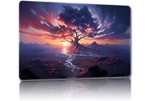 Malqiqi Playmat for MTG, with Free Storage Bags,Game Mat 24 x 14 inches, TCG and Board Game Mat for Cards,Mousepad Desk Mats (Tree 6-Regular)