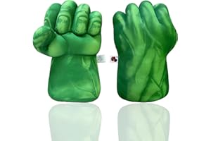 CHANEEHANN Guantes de Boxeo para Niños,Gigantes Peluche Suave Guantes con Mango Incorporado Tamaño Universal para Niños y Adultos,Cosplay Disfraz Guantes Regalo para Cumpleaños Navidad Halloween (1 Par Verde)