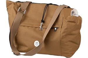 SOHO POMS LONDON SohoPoms Brown & Cream Pet Carrier (Large) | Luxury Dog Handbag For Small Dogs, Puppy, Cats | Car Friendly, Airline Approved Pet Travel Carrier Bag, Waterproof Canvas Warm Fluffy Interior Dog Carriers