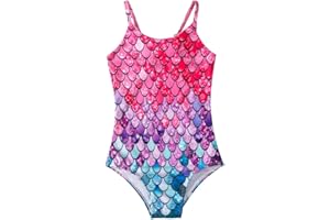 Xumplo Girls Swimming Costume One Piece Swimsuit Kids Bathing Suit Mermaid Swimwear Age 2-12 Years