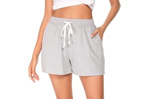 Lovasy Plaid Cotone Delle Donne di Sonno Pigiama Shorts Lounge Tasca Coulisse Bottoms