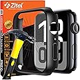Zitel Case with Screen Protector Compatible with Apple Watch Series 10 46mm Hard PC Cover with Built-in 9H Tempered Glass (46mm, Black)