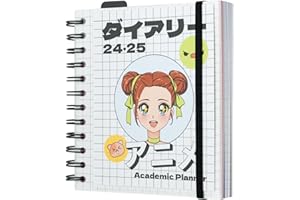 Grupo Erik Anime Trend Diary 2024-2025 | Back To School 11 Months Academic Diary Day To Page | August 2024 - June 2025 | Mid Year Diary 2024-2025 With Stickers | Anime Gifts | Anime Merch