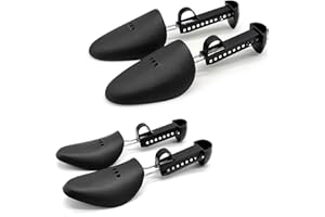 PRVCFZ 2 Pairs of Shoe Stretchers, Shoe Rack Shaper, Tree Shoe Rack, Shoe Rack, Adjustable Length, Suitable for Leather Shoes and Sneakers, Suitable for Well-Shaped Shoe Rack (Black)
