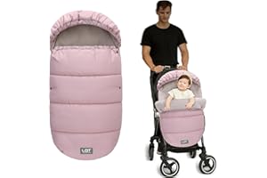 LAT LEE AND TOWN LAT Univerale Sacco Termico Invernale Passeggino, Impermeabile e Antivento, Coprigambe con Cappuccio, Staccabile Sacco a Pelo