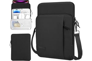 TiMOVO Funda para Tablet de 13" con Correa de Hombro para iPad Air 13", iPad Pro 13"/12.9", Galaxy Tab S9+/S9 Plus/S10+/S10 Plus/S9 FE+/S9 FE Plus 12.4", Remarkable Paper Pro 11.8",Negro
